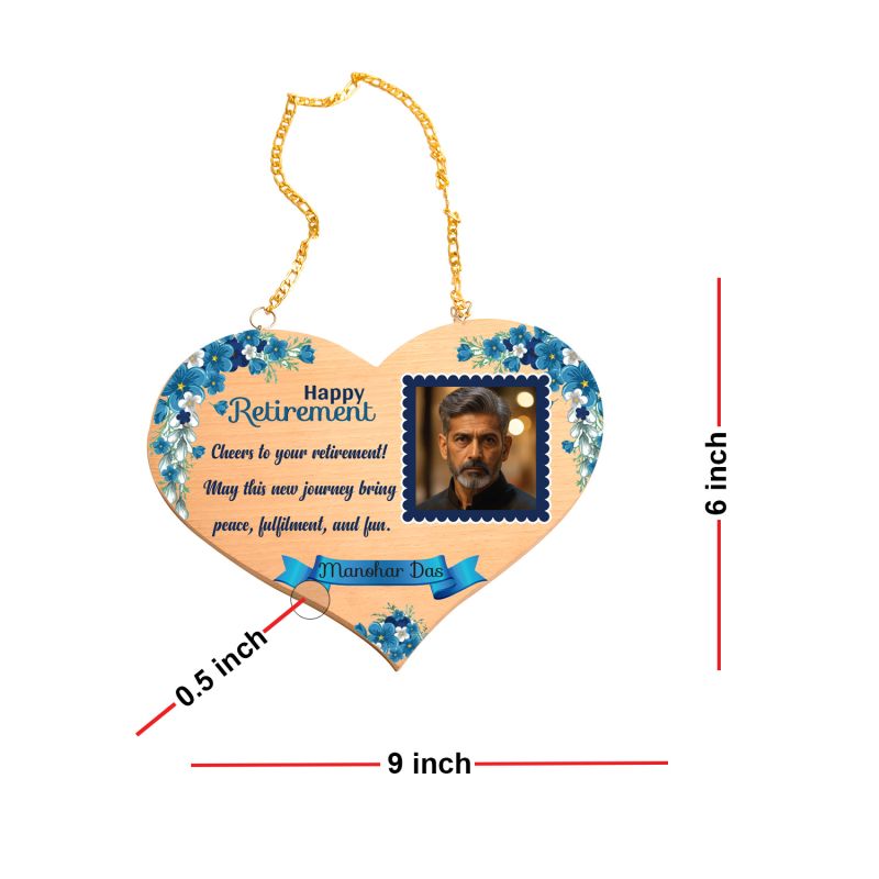 Personalized Happy Retirement Heart-Shaped Wooden Hanging Plaque  New Journey & Retirement Gift For Men & Women  Home Decor Keepsake